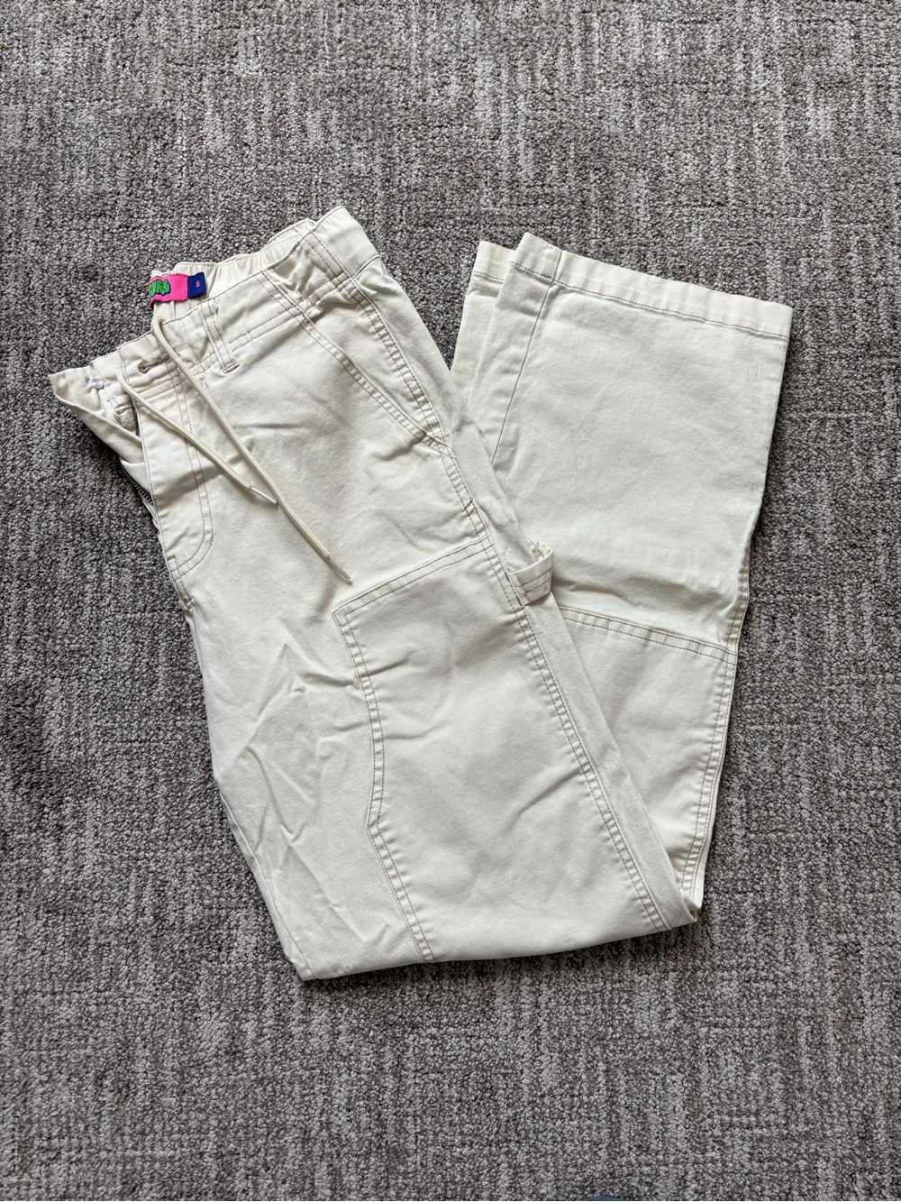 Empyre Men's Cream Cargo Drawstring Pants - Picture 1 of 2